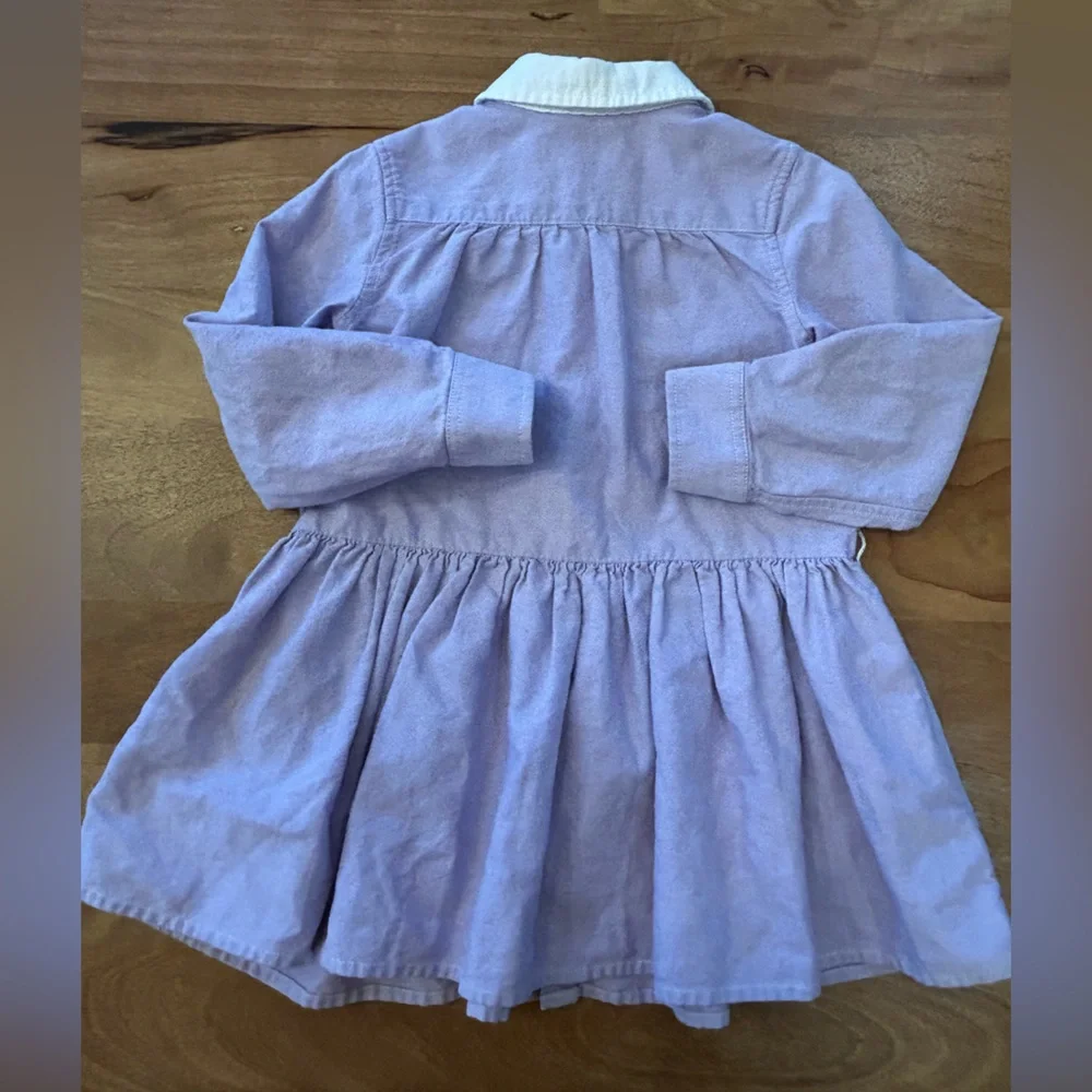 Ralph Lauren - Lavender Button-Up Pleated chest and White Collar - Girls Size 3T